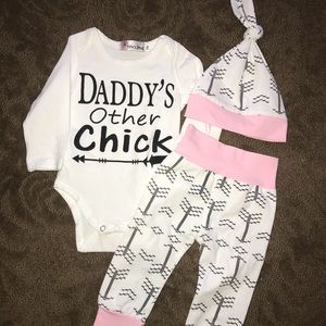 Baby Girl Daddy’s other chick 3 piece outfit